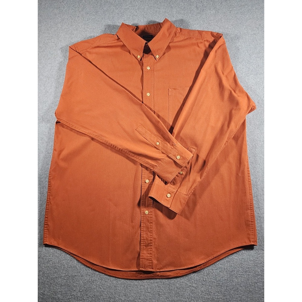 Chaps By Ralph Lauren Men's Dress Shirt, XL, Orange, Long Sleeve, Button Down